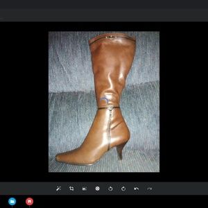Liz Claiborne brown pleather boots size 6M